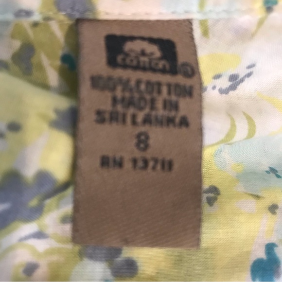 i.e. relaxed 100% Cotton Floral Button Down Roll Sleeve Blouse Size: 8 - Picture 11 of 14